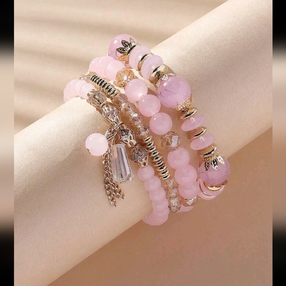 4 Pieces Crystal Beaded Bracelet - Picture 2 of 5